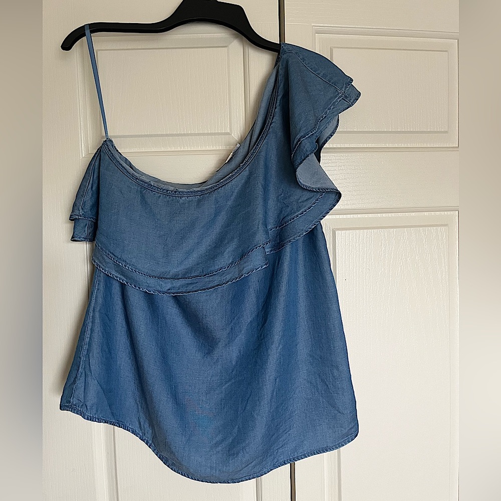 Michael Michael Kors One-Shoulder Ruffle Top